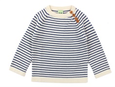 FUB sweater ecru/indigo merino wool striber